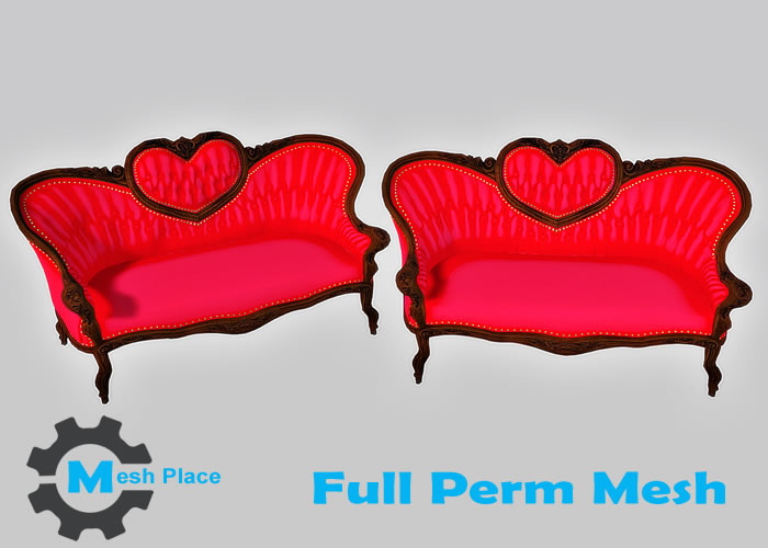 Second Life Marketplace Mesh Place Valentine's Day Love Sofa Full